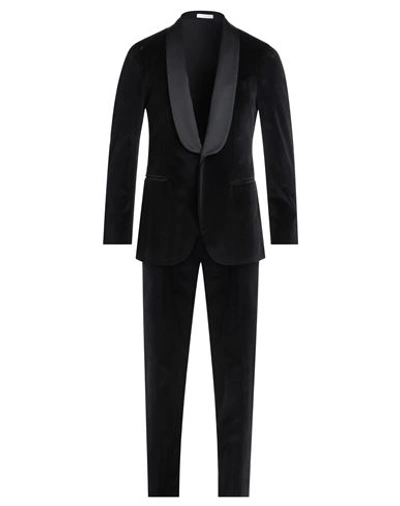Boglioli Man Suit Black Size 44 Cotton, Elastane