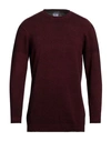 Rossopuro Man Sweater Burgundy Size 4 Wool, Cashmere In Red