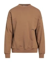 Hinnominate Man Sweatshirt Brown Size S Cotton, Elastane In Beige