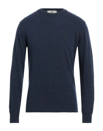 Wool & Co Man Sweater Navy Blue Size L Merino Wool In Navy Blue