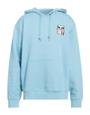 Obey Man Sweatshirt Sky Blue Size Xl Cotton, Polyester