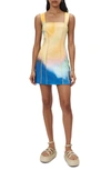 Simkhai Lucille Tie Dye Stretch Sateen Sheath Dress In Meadow