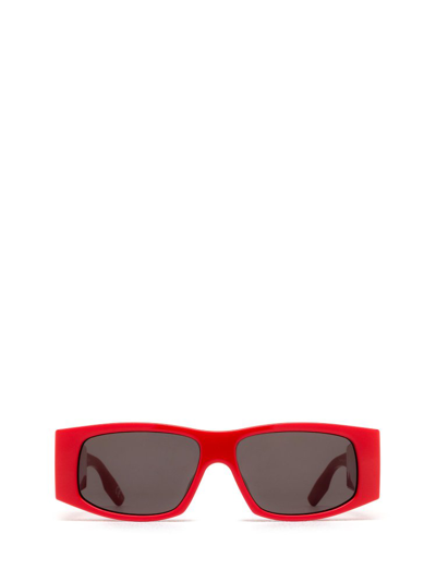 Balenciaga Eyewear Led Rectangular Frame Sunglasses In Red