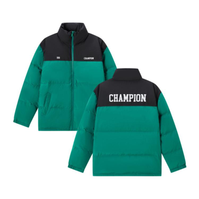 Champion 【品牌直营】冬季保暖拼色保暖立领羽绒服外套 In Green