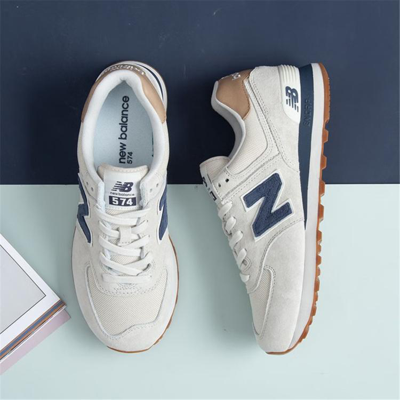 New Balance 327 Sneakers In Off White With Denim Blue Detail