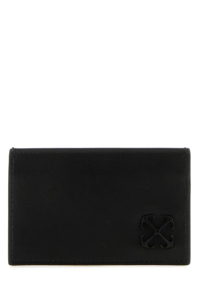 Off-white Off White Man Black Leather Card Holder