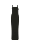 Saint Laurent Women's Crepe Long Dress In Black