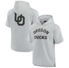 Fanatics Signature Unisex  Gray Oregon Ducks Super Soft Fleece Short Sleeve Pullover Hoodie In Gray