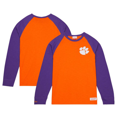 Mitchell & Ness Orange Clemson Tigers Legendary Slub Raglan Long Sleeve T-shirt