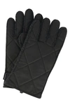 Barbour Winterdale Wax Cotton Gloves In Black
