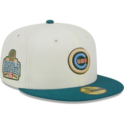 New Era Cream Chicago Cubs Chrome Evergreen 59fifty Fitted Hat
