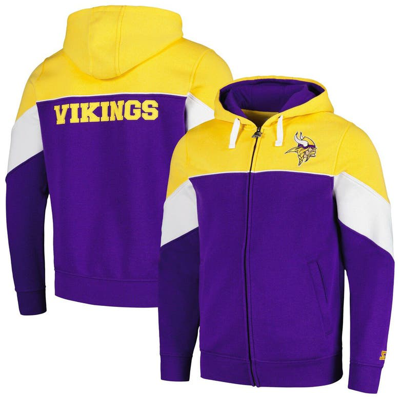 Starter Men's  Purple, Gold Minnesota Vikings Running Back Full-zip Hoodie In Purple,gold