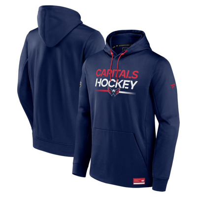 Fanatics Branded  Navy Washington Capitals Authentic Pro Pullover Hoodie