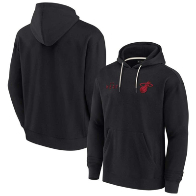 Fanatics Signature Unisex  Black Miami Heat Super Soft Fleece Pullover Hoodie