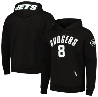 Pro Standard Men's  Aaron Rodgers Black New York Jets Player Name And Number Pullover Hoodie