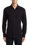 Nordstrom Trim Fit Piqué Button-up Shirt In Black Jcq Txt