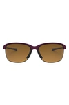 Oakley Unstoppable 65mm Gradient Polarized Oversize Rectangular Sunglasses In Raspberry/ Brown P