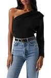 Astr Cosima One-shoulder Sweater In Black