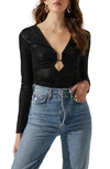 Astr The Label Josie Keyhole Bodysuit In Black
