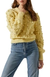 Astr Lexi Pom Pom Embellished Sweater In Yellow In Yellow