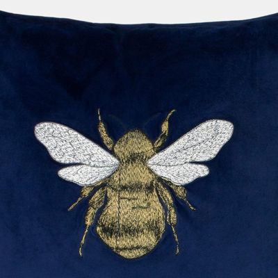 Paoletti Hortus Bee Throw Pillow Cover In Blue