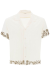BODE BODE SILK SHIRT WITH FLORAL BEADWORKS