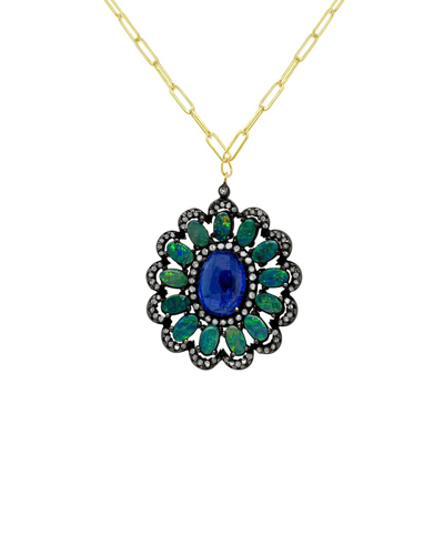 Meira T 14k 8.00 Ct. Tw. Diamond & Gemstone Flower Necklace