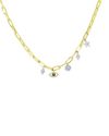 MEIRA T MEIRA T 14K TWO-TONE 0.21 CT. TW. DIAMOND & BLUE SAPPHIRE EVIL EYE NECKLACE