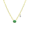 MEIRA T MEIRA T 14K 1.05 CT. TW. DIAMOND & EMERALD PAPERCLIP NECKLACE