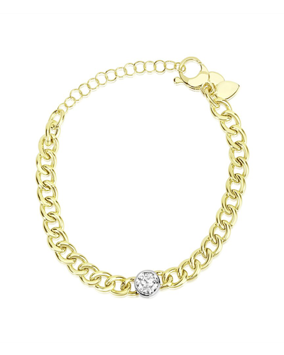 Meira T 14k 0.49 Ct. Tw. Diamond Chunky Cuban Chain Bracelet In Gold