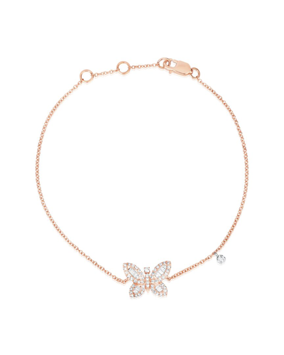 Meira T 14k Rose Gold 0.23 Ct. Tw. Diamond Butterfly Bracelet