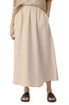 Eileen Fisher A-line Organic Linen Midi Skirt In Undyed Natural