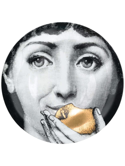 Fornasetti Illustrated Plate In Grey