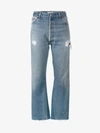 RE/DONE RE/DONE LEVI'S DISTRESSED HIGH WAISTED CROPPED JEANS,1013LEABLUE12196812