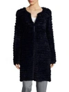 ADRIENNE LANDAU Knit Rabbit Fur Coat,0400094042769