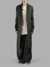 RICK OWENS RICK OWENS MEN'S GREEN GLITTER MOREAU COAT