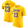 NIKE NIKE LEBRON JAMES GOLD LOS ANGELES LAKERS ICON 2022/23 NAME & NUMBER T-SHIRT