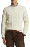 POLO RALPH LAUREN CABLE KNIT WOOL & CASHMERE CREWNECK SWEATER