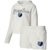 College Concepts Cream Memphis Grizzlies Fluffy Long Sleeve Hoodie T-shirt & Shorts Sleep Set