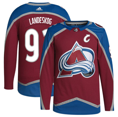 Adidas Originals Adidas Gabriel Landeskog Burgundy Colourado Avalanche  Primegreen Authentic Pro Player Jersey