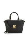LOVE MOSCHINO Quilted Faux Leather Satchel,0400095258683