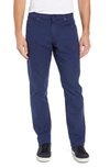 Ag Everett Microcheck Slim Fit Pants In Chambray Blue