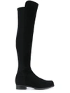 Stuart Weitzman Panelled Knee Boots In Black