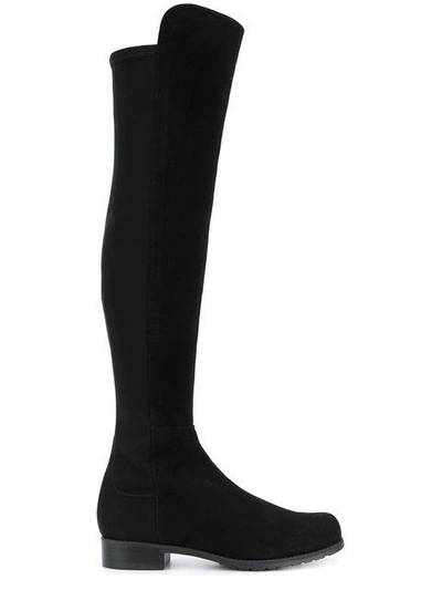 Stuart Weitzman Panelled Knee Boots In Black