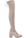 STUART WEITZMAN STUART WEITZMAN KNEE LENGTH BOOTS - NUDE & NEUTRALS,TIELANDSUEDE12177948