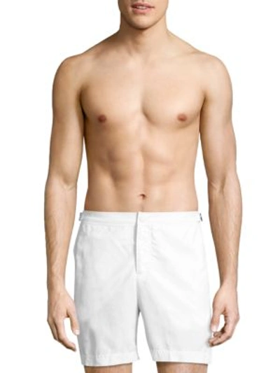 Orlebar Brown Bulldog Linen And Cotton-blend Shorts In White