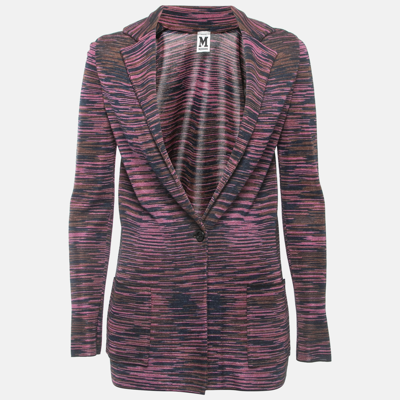 Pre-owned M Missoni Multicolor Patterned Knit Single Breasted Blazer S