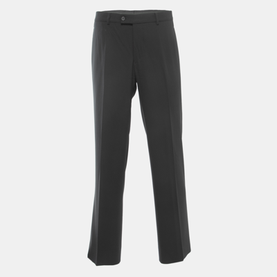 Pre-owned Gucci Black Wool Buttoned Trousers Xl