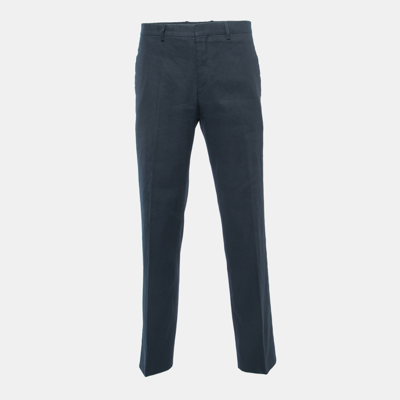 Pre-owned Joseph Navy Blue Linen Blend Trousers 3xl