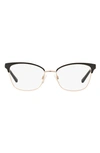 Michael Kors 51mm Cat Eye Optical Glasses In Rose Gold Black